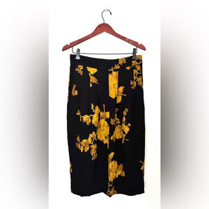 Odeeh floral print midi skirt Patterned A Line Pocket yellow black